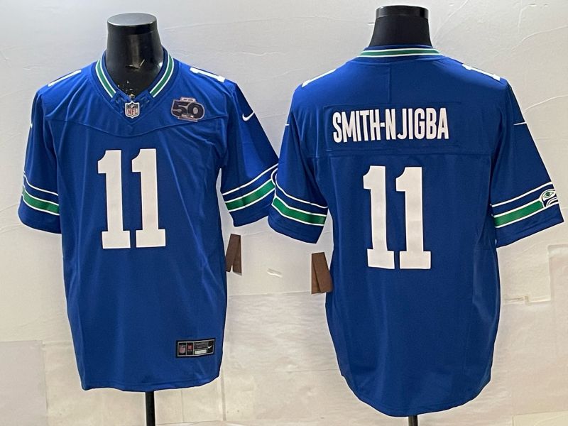 Men 2026 Seattle Seahawks #11 Smith-Njigba Blue 4th generation Nike Limited NFL Jersey style 03->seattle seahawks->NFL Jersey